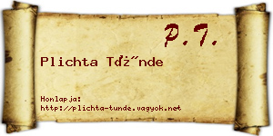 Plichta Tünde névjegykártya
