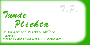 tunde plichta business card